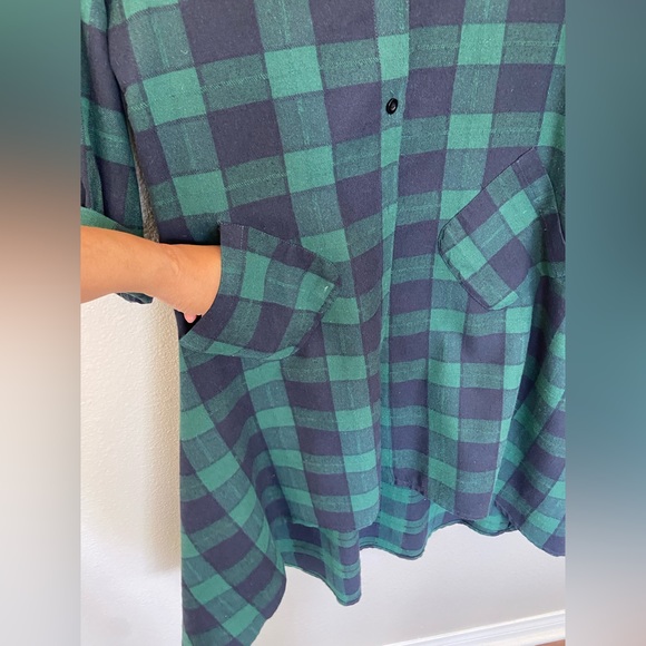 Plaid flowwy dress with pockets - Picture 5 of 6